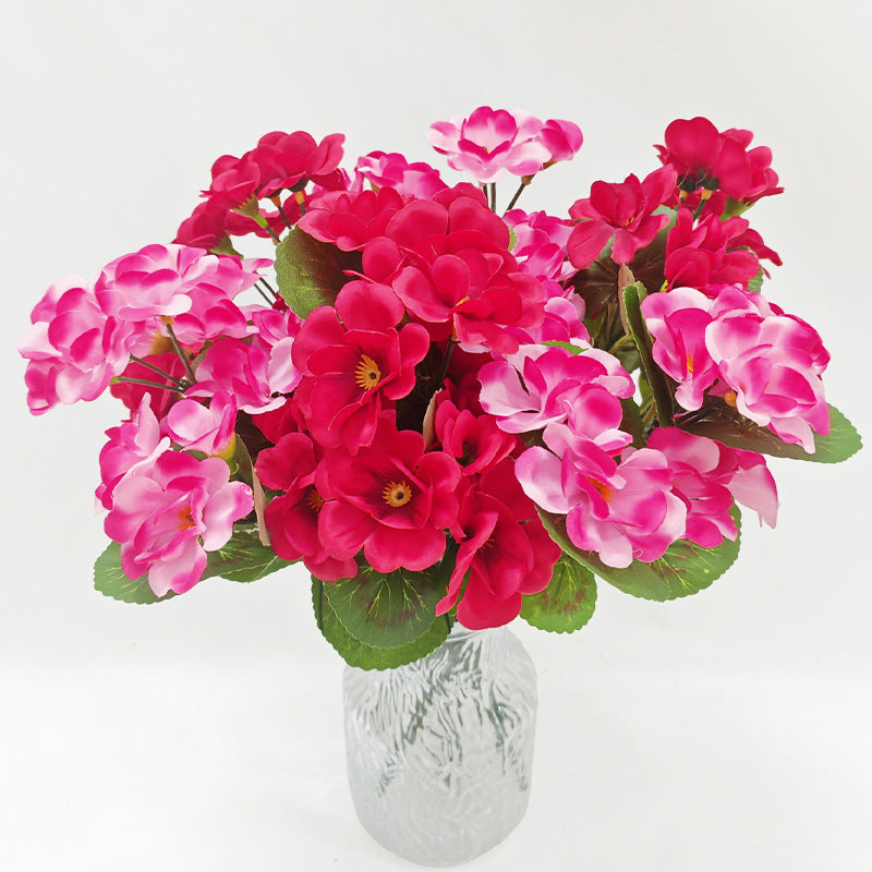 Fleurs artificielles géraniums, bouquet de 5 fleurs, 34 cm, idéal pour décoration intérieure et extérieure