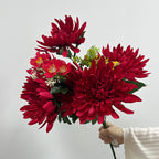 Bouquet de Chrysanthèmes Artificiels, 52 cm, Décoration Élégante pour Mariage et Fêtes