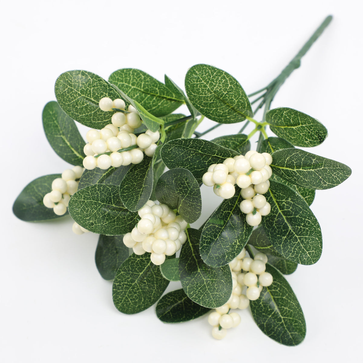 Décoration florale artificielle en feuilles d'eucalyptus et fruits rouges, 27 cm, pour mariage, maison, boutique