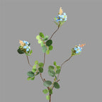 Fleur artificielle Clematis, tige unique avec 3 fleurs en tissu soyeux 52cm, décoration d'intérieur style champêtre