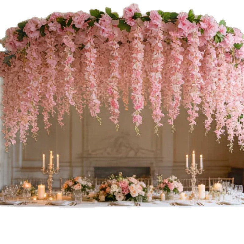 Guirlande de glycine artificielle en polyester, 230 cm, décoration murale ou événementielle, intérieur