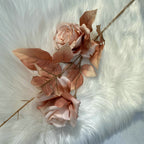 Rose artificielle Alice, tige unique avec 2 fleurs, 80 cm, tissu soyeux, décoration de mariage et maison