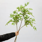 Branche de Nandina Simulée, 110 cm, Tissu Velours, Décoration Intérieure Élégante