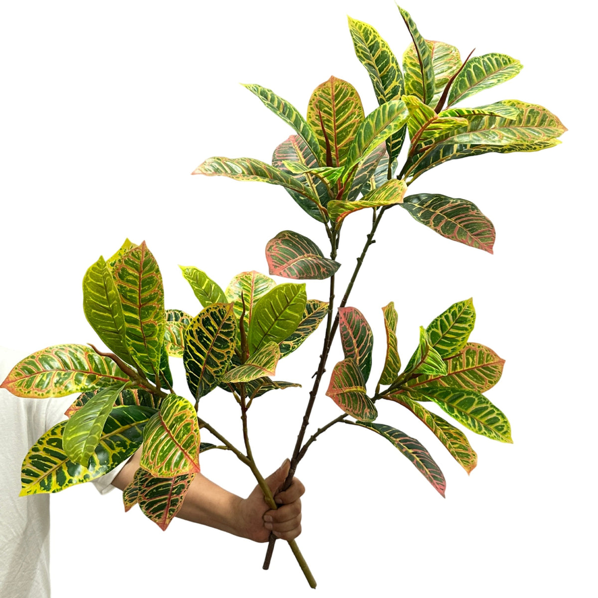 Plante Artificielle Croton, 64 cm, Décoration Intérieure et Extérieure, Style Nordique et Champêtre