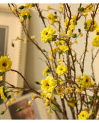 Fleur artificielle en polyester soyeux, tige unique avec 8 fleurs de bougainvillée, 91 cm, décoration intérieure