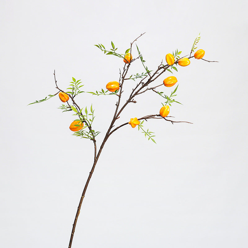 Branche artificielle de carambolier avec fruits, 100 cm, décoration intemporelle pour maison, mariage, commerce