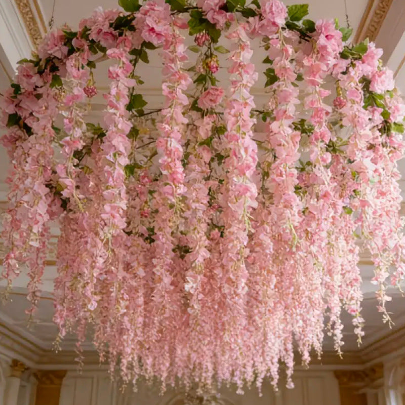 Guirlande de glycine artificielle en polyester, 230 cm, décoration murale ou événementielle, intérieur