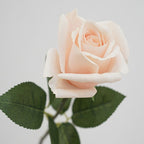 Rose artificielle en tissu soyeux 47 cm, tige unique avec 1 fleur de 8,5 cm, décoration élégante pour mariage, intérieur, vitrine