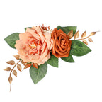 Fleurs artificielles roses, bouquet de 3 fleurs, 24 cm, style rétro, idéal pour mariages et décoration intérieure