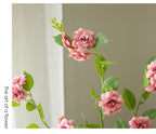 Fleur artificielle en soie camélia multi-têtes, tige unique 87 cm, décoration champêtre pour intérieur, mariage, commerce