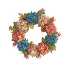 Guirlande de fleurs d'hortensias bleus et roses artificiels, 40 cm, décoration intérieure, mariage, événements, style moderne et champêtre