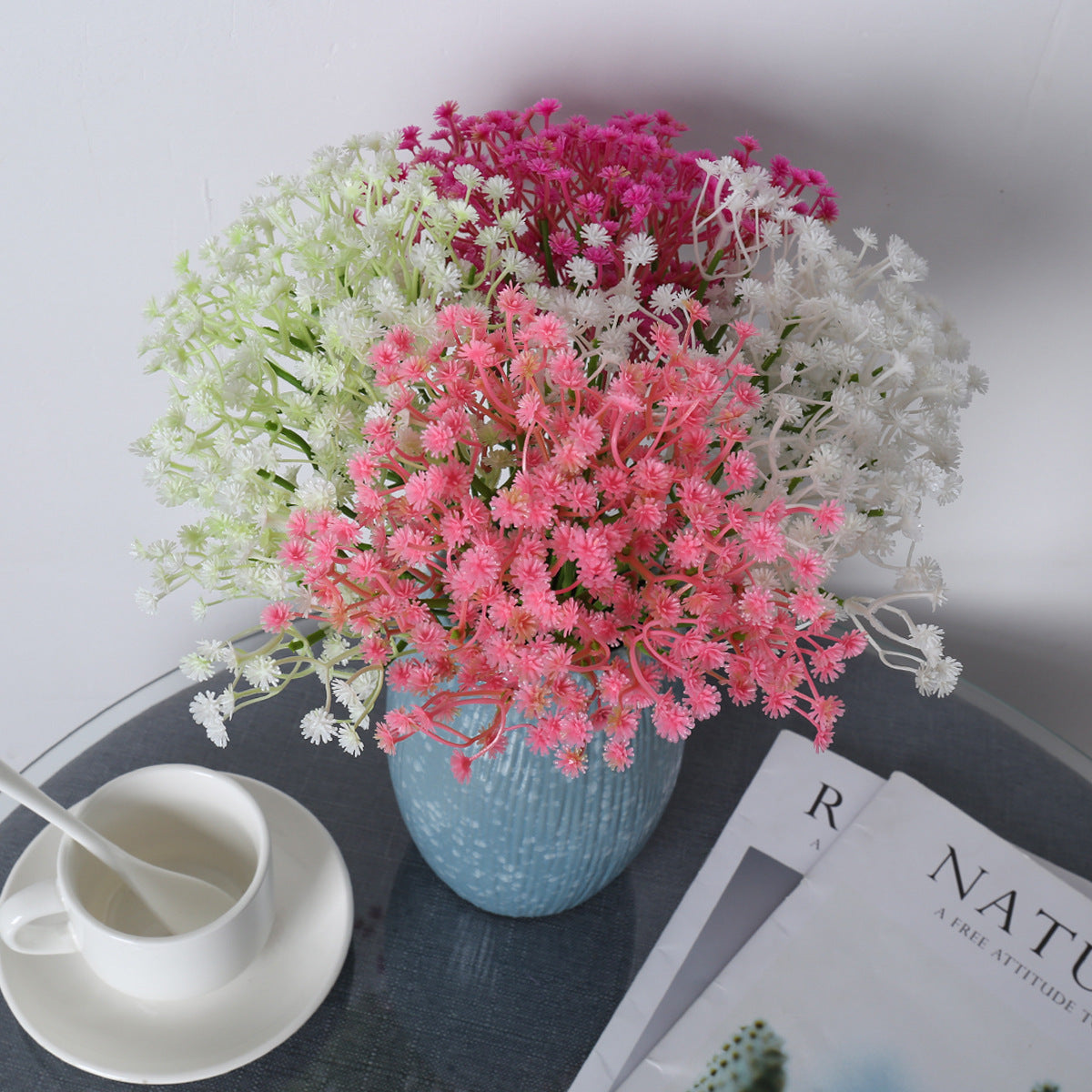 10 branches de gypsophile artificielle, 30 cm, décoration de mariage, bouquet de mariée, décoration de table, cadeau d'entreprise, style champêtre