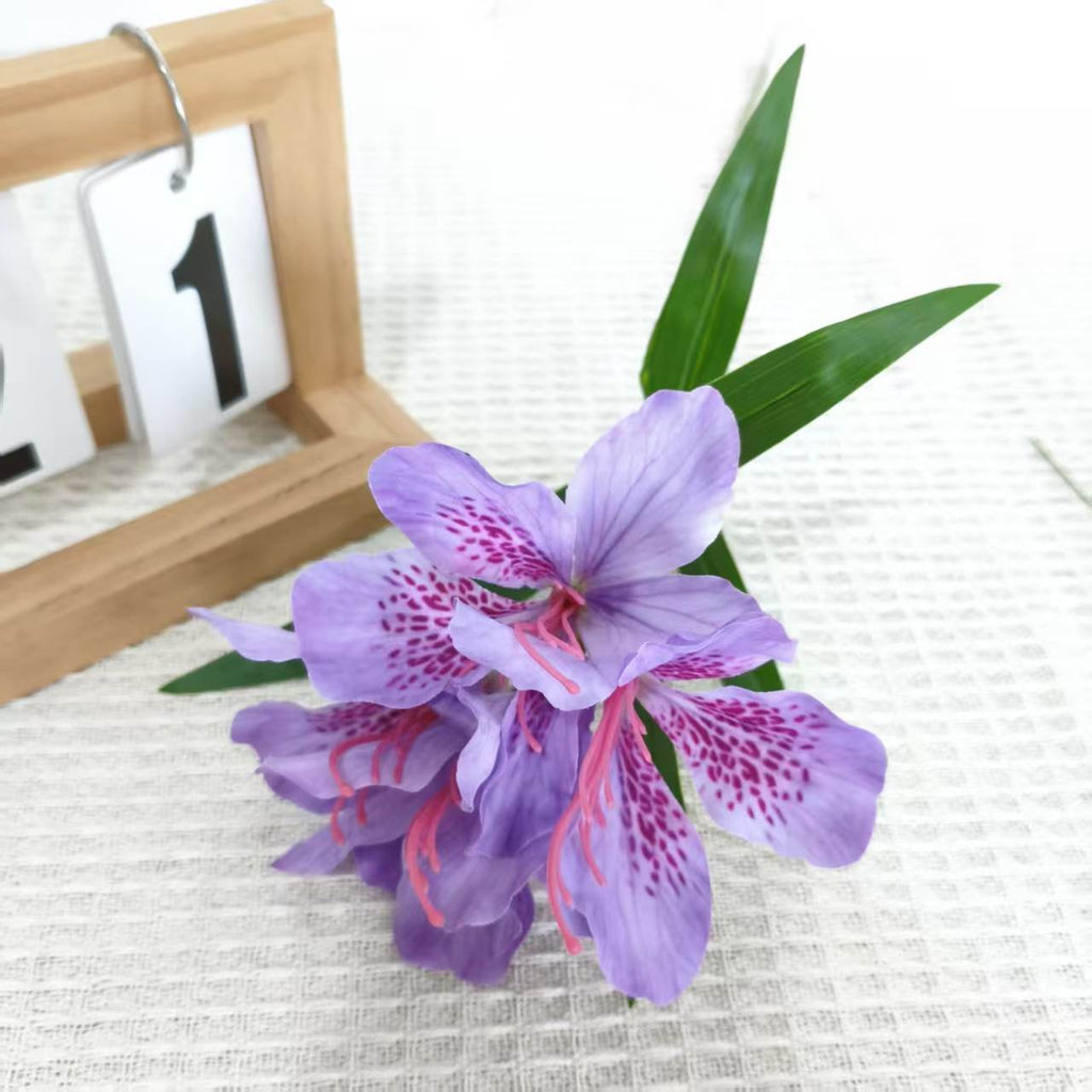 Fleur artificielle Rhododendron, 3 fleurs sur une tige de 70 cm, tissu polyester soyeux, décoration intérieure