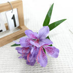 Fleur artificielle Rhododendron, 3 fleurs sur une tige de 70 cm, tissu polyester soyeux, décoration intérieure