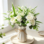 Bouquet de 18 roses artificielles, 40 cm, style champêtre moderne, décoration intemporelle pour mariage, maison et commerce