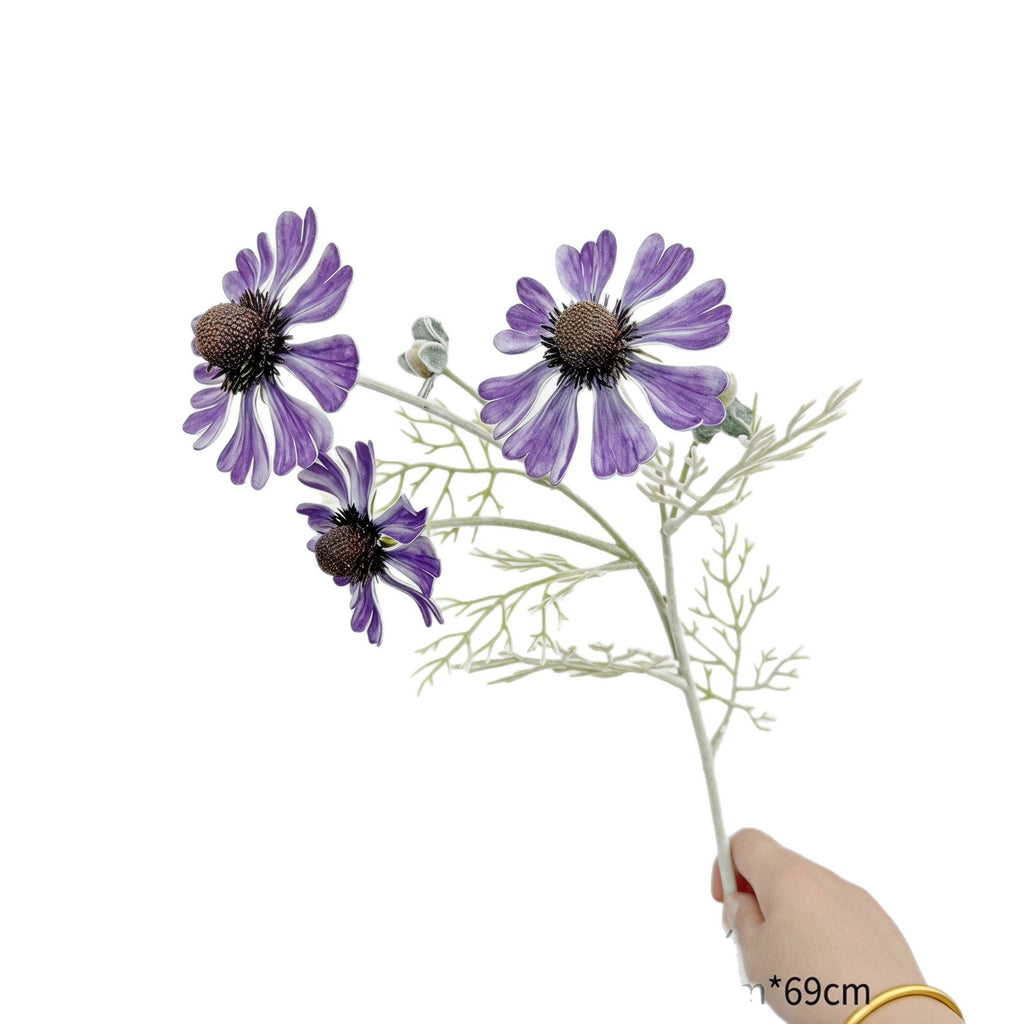 Bouquet artificiel chrysanthème 3 têtes, haut. 59 cm, décor élégant salon mariage extérieur