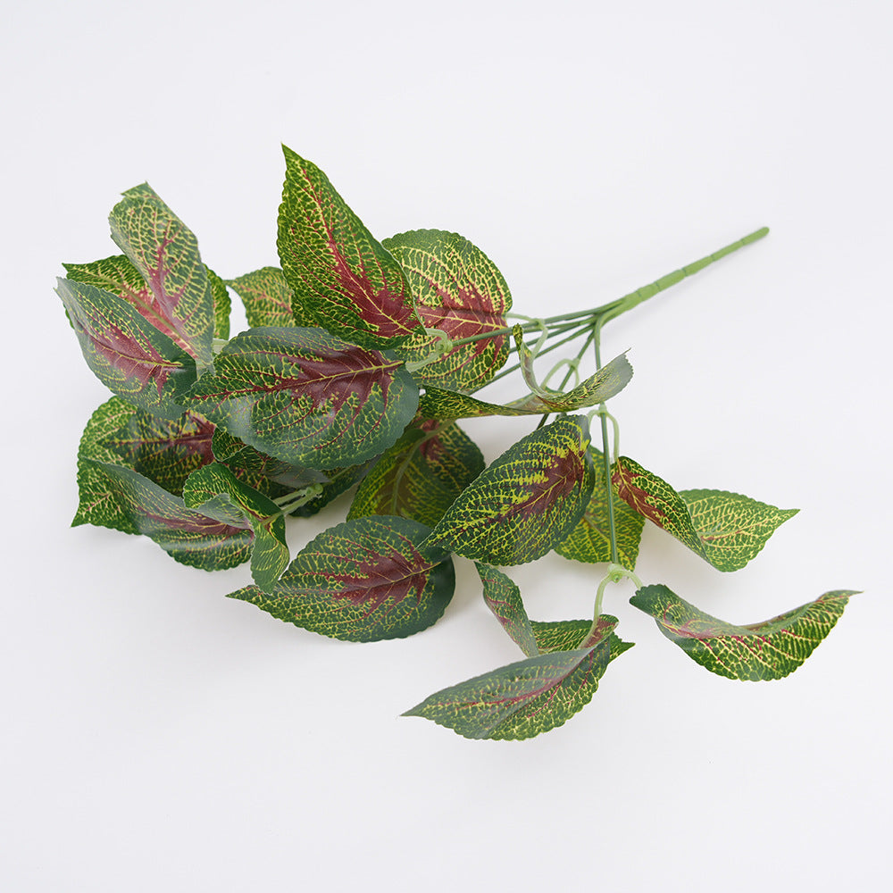Plante Artificielle en Plastique, Tige Unique de Feuilles de Périlla, 36 cm, Décoration Intérieure Élégante