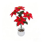 Fleur artificielle Poinsettia 5 têtes, 39 cm, décoration de Noël et mariage, intérieur élégant