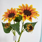 Tournesol Artificiel, Tige Unique avec 2 Fleurs, 116 cm, Décoration Élégante pour Mariage et Intérieur