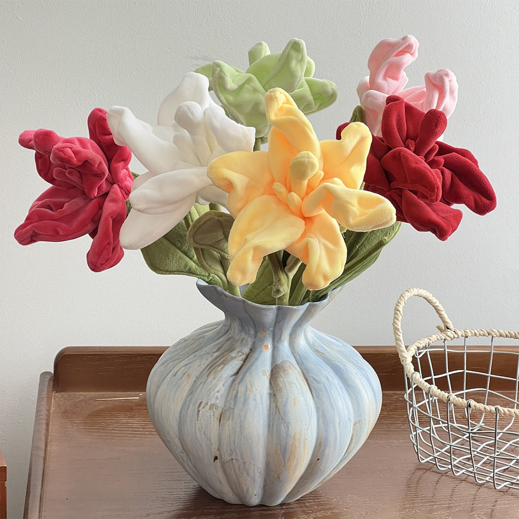 Fleur artificielle en tissu doux, lys géant, tige unique, 44 cm, décoration intérieure, mariage, boutique