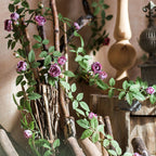 Guirlande de Roses Angustifolia et Petites Roses, 145 cm, Tissu Polyester, Décoration Murale et Arche de Mariage