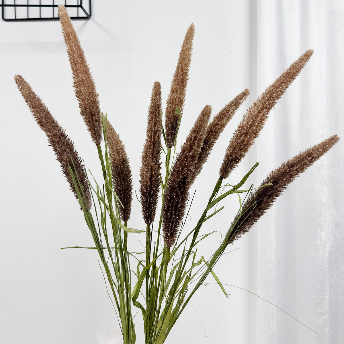3 tiges de fleurs artificielles roseaux et queue de renard, décoration intérieure champêtre, 90 cm, style rétro français