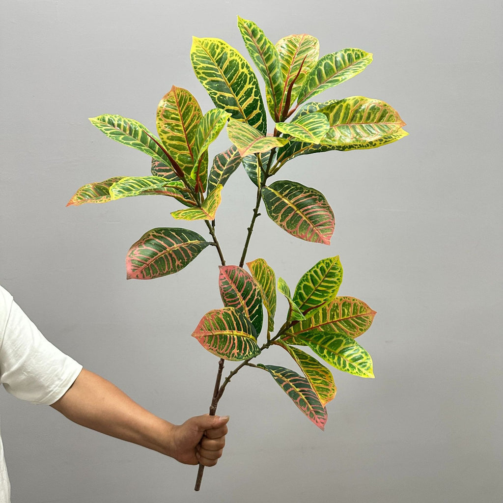 Plante Artificielle Croton, 64 cm, Décoration Intérieure et Extérieure, Style Nordique et Champêtre
