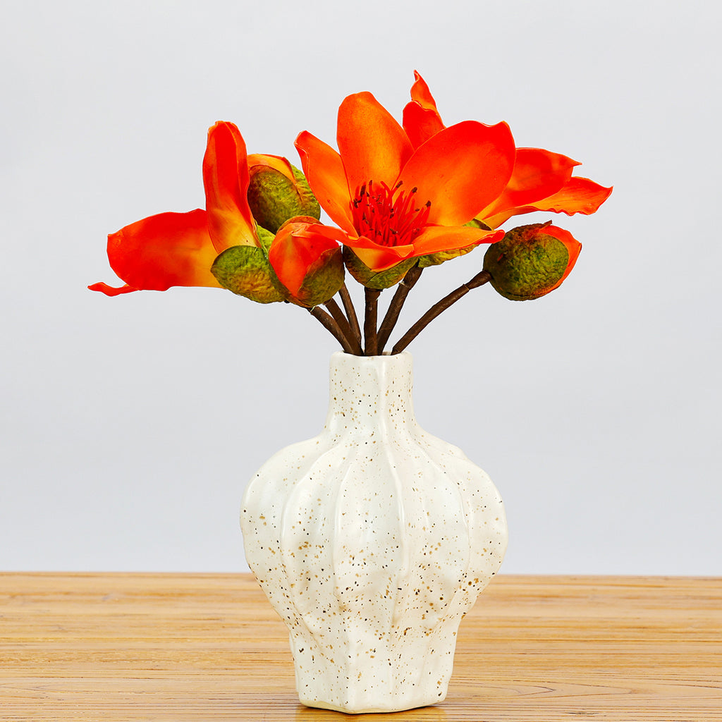 Fleur artificielle en tissu soyeux, branche de kapokier, 36 cm, 2 fleurs, décoration élégante pour mariage, maison ou commerce