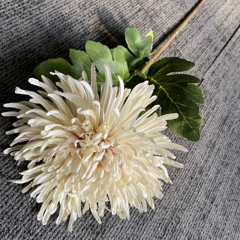 Fleur artificielle Chrysanthème Griffe de Dragon à tige unique, 73 cm, soie polyester, décoration intérieure et mariage