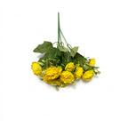Bouquet de roses artificielles en tissu soyeux, 15 fleurs, 34 cm, décoration intérieure, mariage