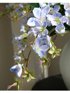 Fleur artificielle Jasmin de Madagascar, tige unique avec 9 fleurs, 80 cm, tissu soyeux, décoration intérieure