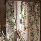 Guirlande de Roses Angustifolia et Petites Roses, 145 cm, Tissu Polyester, Décoration Murale et Arche de Mariage