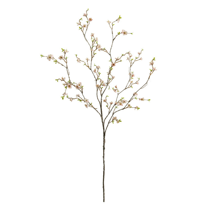 Branche de fleurs artificielles Chimonanthus (faux mimosa), 110 cm, blanc/rose/orange, décoration intérieure élégante, mariage, hôtel, maison