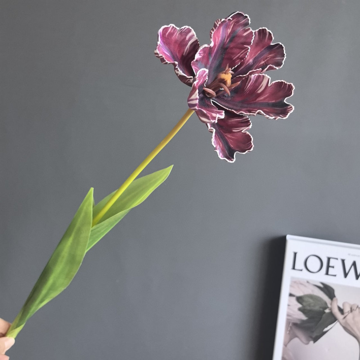 Tulipe artificielle en latex, tige unique, 68 cm, décoration intérieure/extérieure, mariage, événements