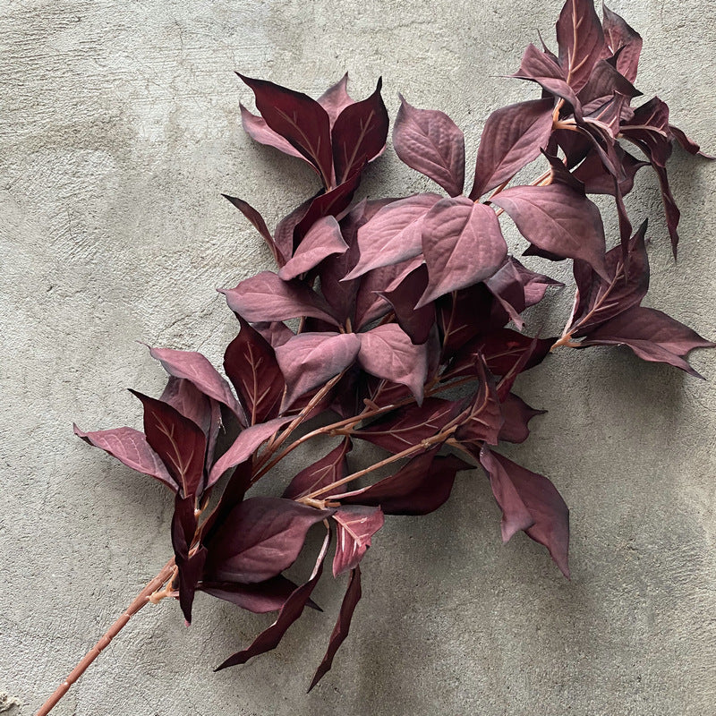 Feuille de Noisetier Artificielle, Tige Unique, 65 Feuilles, 100 cm, Velours, Décoration Élégante pour Mariage et Intérieur