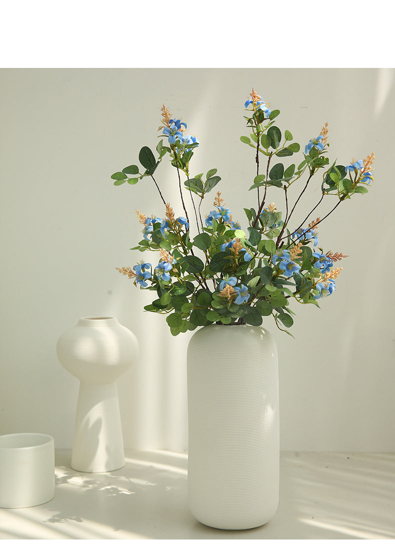 Fleur artificielle Clematis, tige unique avec 3 fleurs en tissu soyeux 52cm, décoration d'intérieur style champêtre