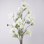 Branche unique de fleurs artificielles pissenlit et perles de neige, 96 cm, tissu soyeux, idéal pour mariages et décoration intérieure
