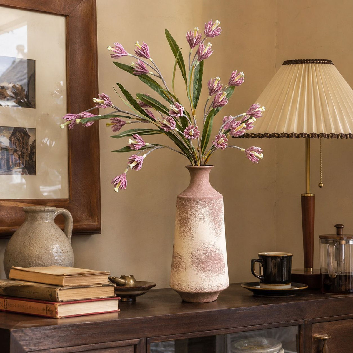 Magnolia artificiel en soie, bouquet de 9 fleurs (61 cm), décoration élégante pour maison, hôtel, mariage, style provençal, sans entretien
