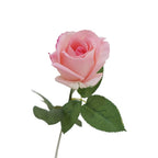 Rose artificielle en tissu soyeux 47 cm, tige unique avec 1 fleur de 8,5 cm, décoration élégante pour mariage, intérieur, vitrine
