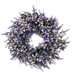 Couronne artificielle de gypsophile et lavande, 30 cm, décoration intérieure, mariage, bureau