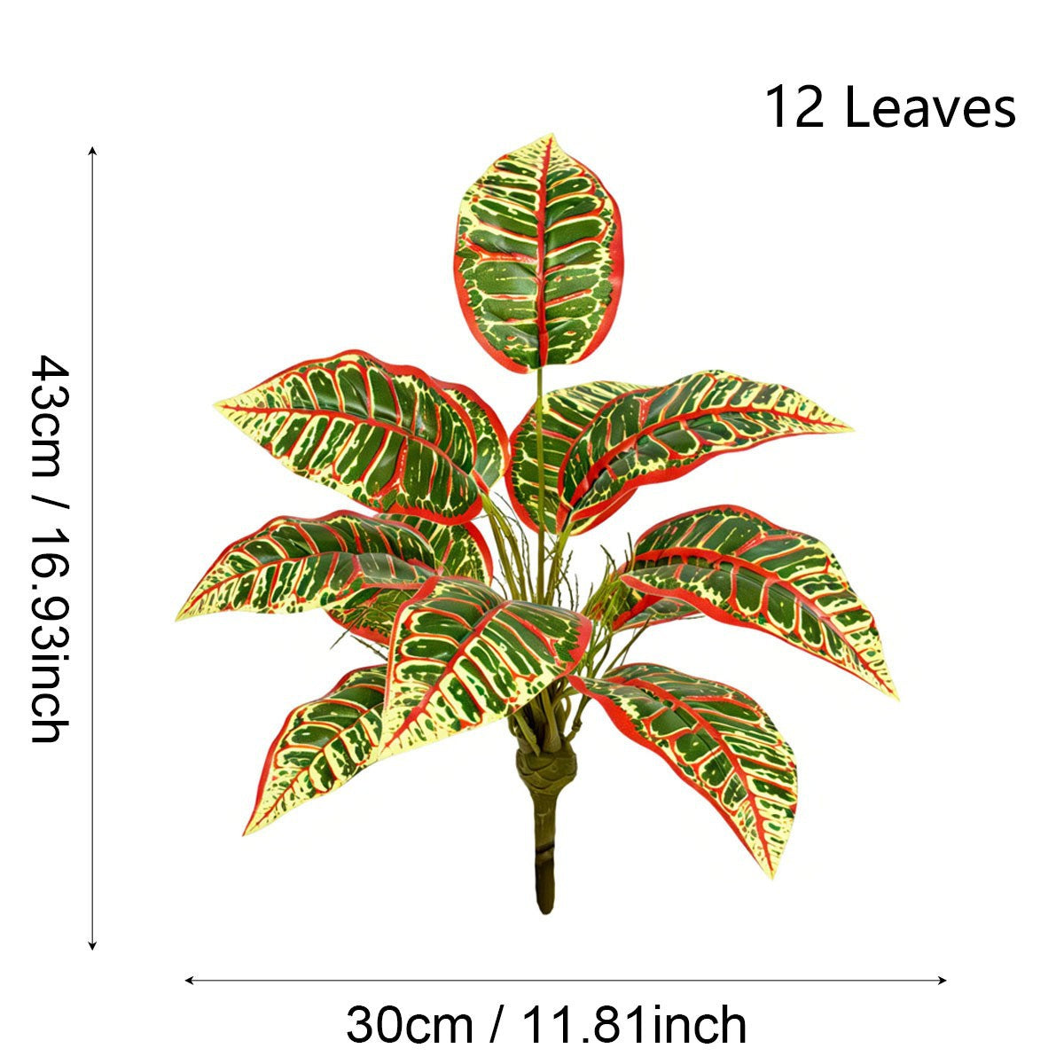 Plante Artificielle Croton, 40 cm, Plastique, Décoration Intérieure, Mariage, Bureau