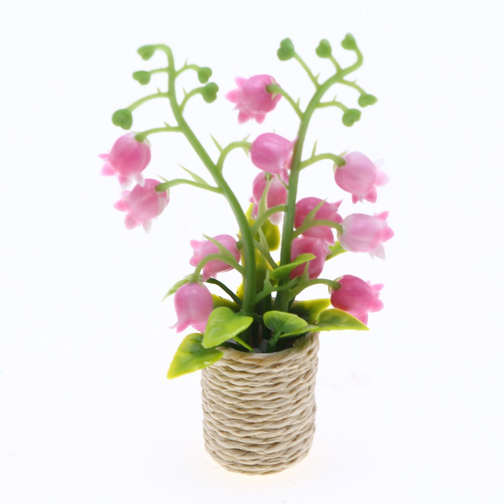 Mini Muguet en Pot, Plante Artificielle pour Décor d'Intérieur, 10 cm, Style Champêtre