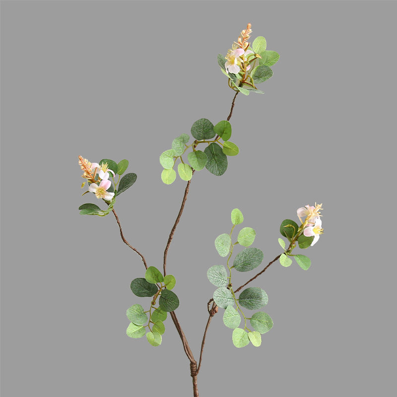 Fleur artificielle Clematis, tige unique avec 3 fleurs en tissu soyeux 52cm, décoration d'intérieur style champêtre