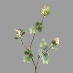 Fleur artificielle Clematis, tige unique avec 3 fleurs en tissu soyeux 52cm, décoration d'intérieur style champêtre