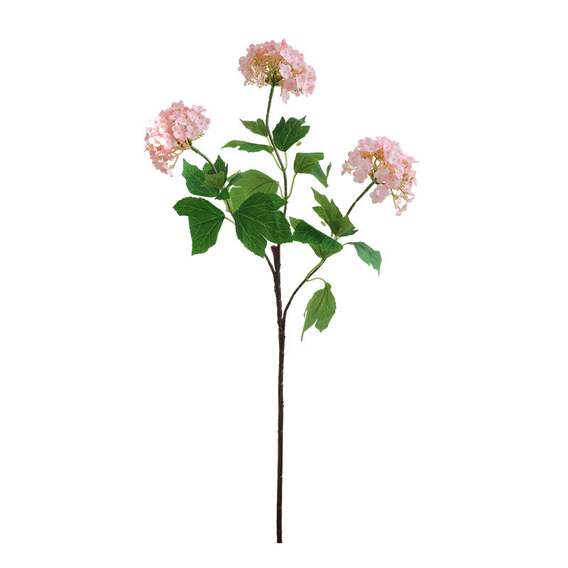 Fleur artificielle en tissu soyeux, hortensia boule de neige à 3 têtes, 70 cm, décoration d'intérieur élégante pour maison, mariage ou boutique