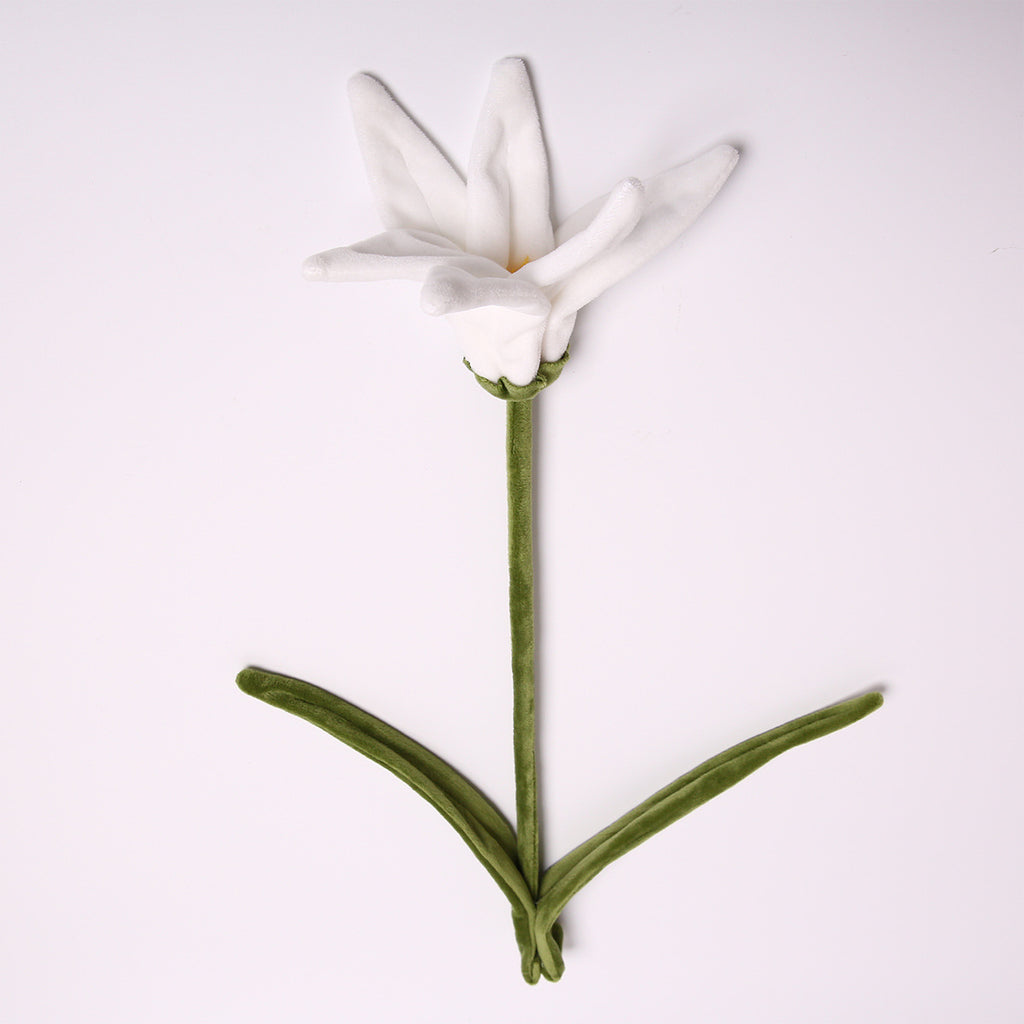 Fleur artificielle en tissu doux, tige unique de lys, 50 cm, décoration d'intérieur, mariage, bureau