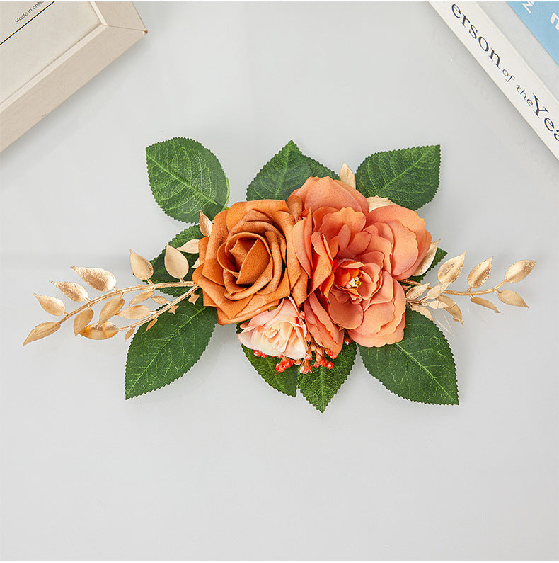 Fleurs artificielles roses, bouquet de 3 fleurs, 24 cm, style rétro, idéal pour mariages et décoration intérieure