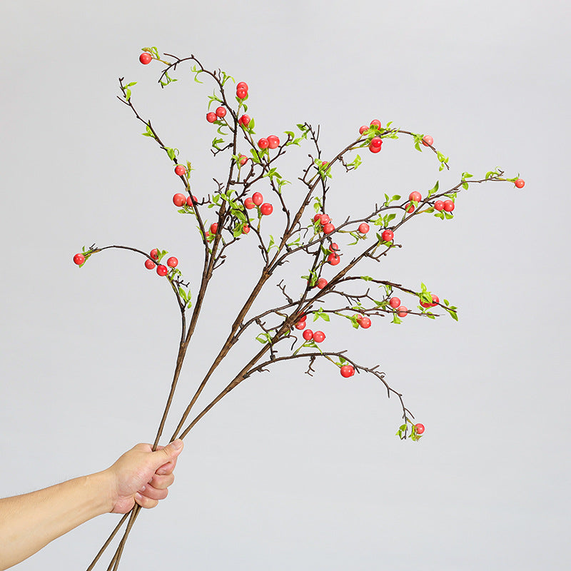 Branche artificielle de baies décoratives, 100 cm, 17 fruits, pour mariage, intérieur, vitrine