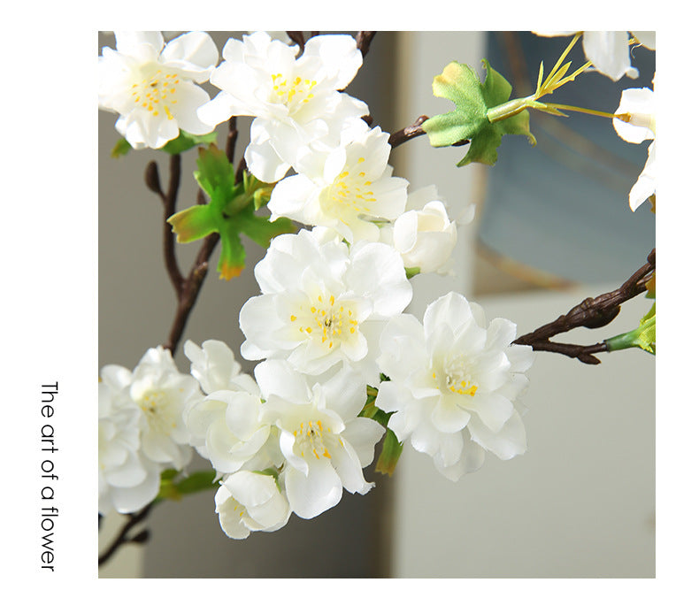 Fleur artificielle en soie synthétique, cerisier du Japon 'Sakura', tige unique avec 25 fleurs, 92 cm, décoration intérieure élégante
