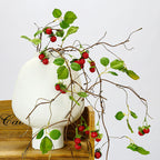 Lierre artificiel avec baies de framboises, 97 cm, décoration murale ou d'intérieur